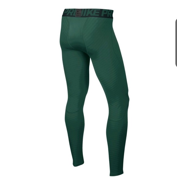 Nike pro mens compression Tights joggers leggings tights XL green - Picture 2 of 7